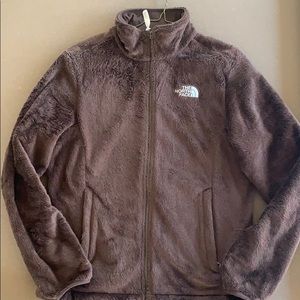 The North Face brown furry fleece jacket
